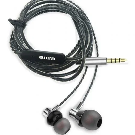 Aiwa ESTM-50SL Auriculares In-Ear con Micrófono, Color Plata Aiwa ESTM-50SL Auriculares In-Ear con Micrófono, Color Plata